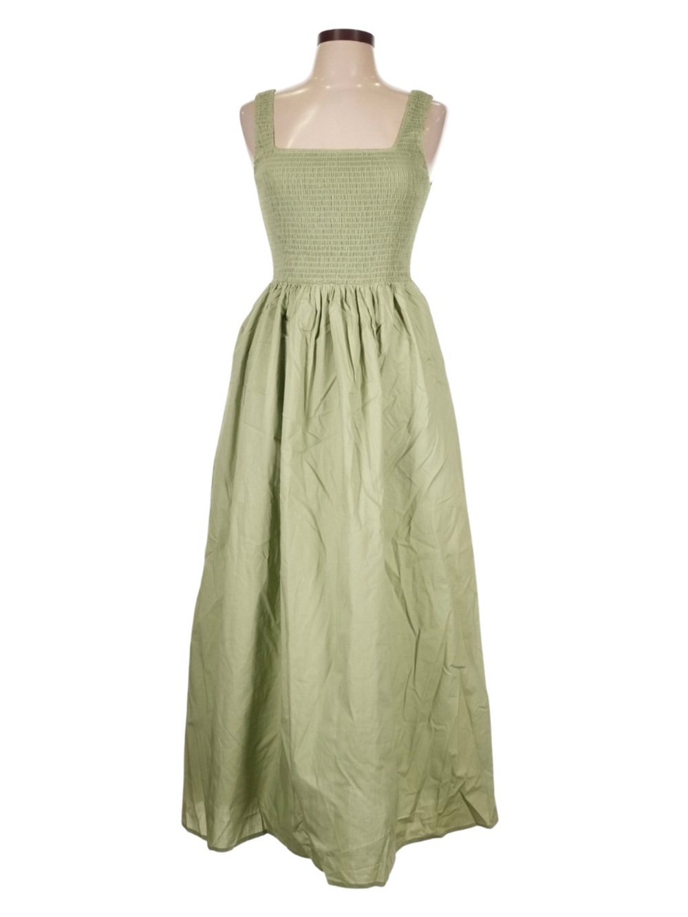 Cotton Large Green Garden Maxi Dress NWT